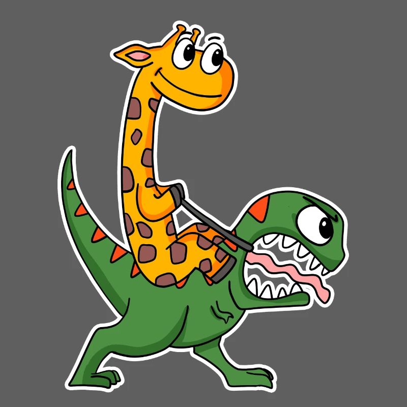 Giraffe and Dinosaur