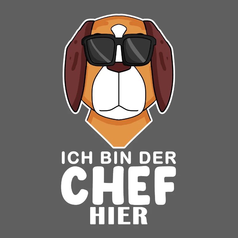 cooler Hund Bernhardiner Chef Spruch