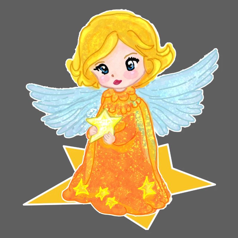 Kawaii Engelchen mit Stern