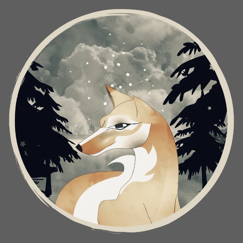 Fox Patch in Vintage Style Hand Drawn