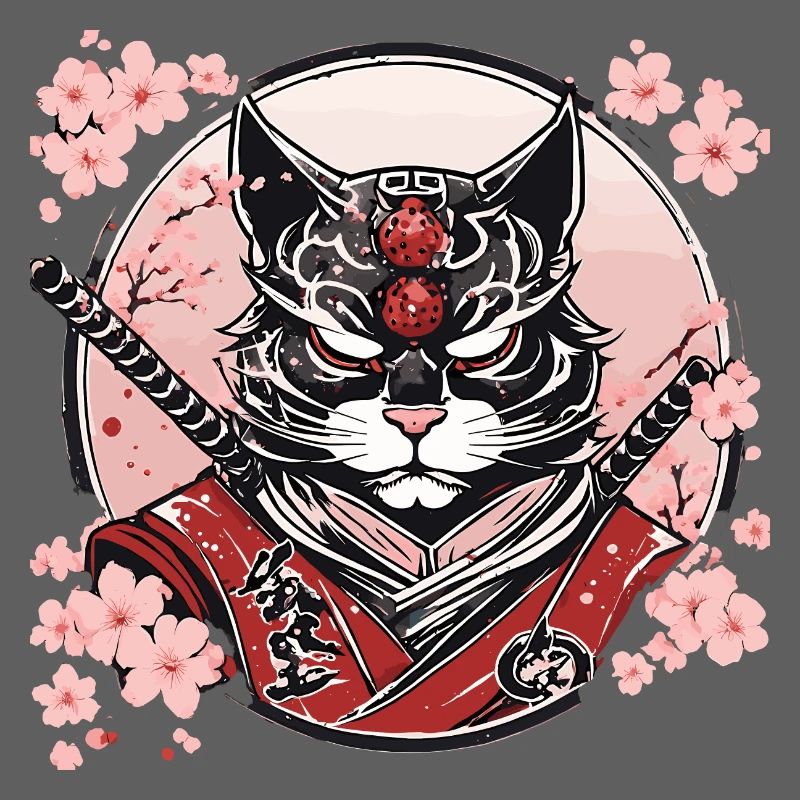 Demonic Kawaii Neko Samurai : cat samurai