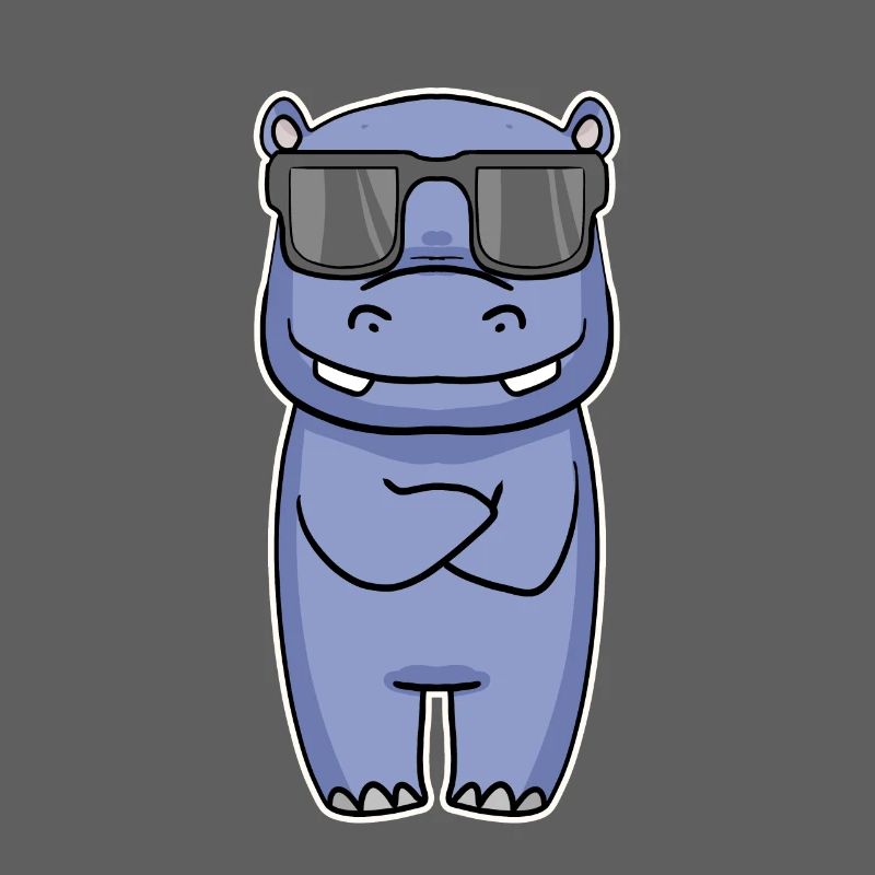 Nilpferd mit Brille