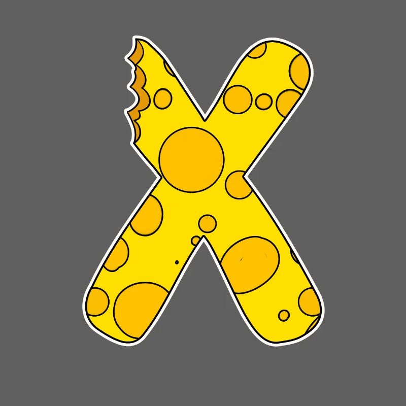 Letter X - Initial Letter X - Cheese Motif