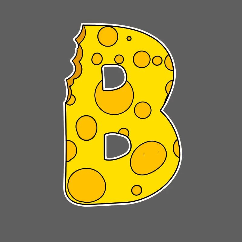 Buchstabe B - Anfangsbuchstabe B - Käse Motiv