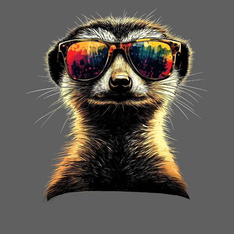 Erdmännchen Sonnenbrille Bunt Süßes Erdmännchen