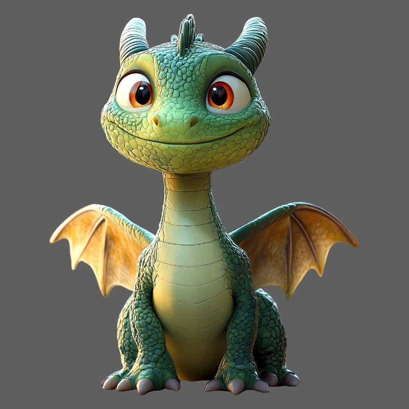 Dragon Petit Vert Bébé Dragon Mignon Dragon