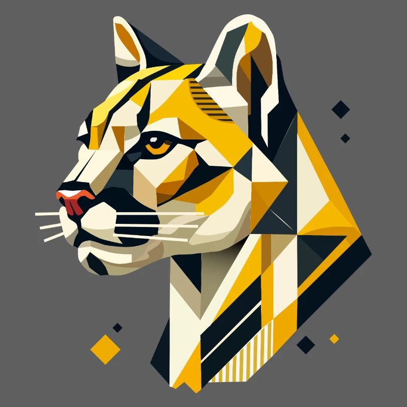 Geometric Strength – The Elegant Big Cat Head