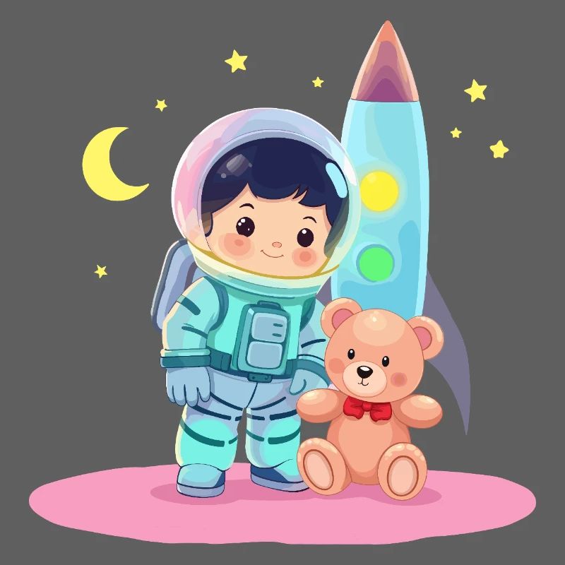 Astronaut with teddy bear