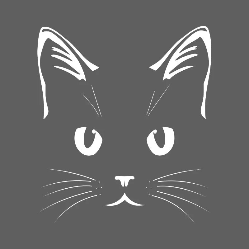 Visage de chat blanc – Conception d’art au trait