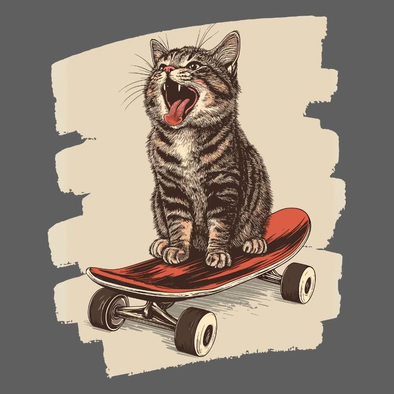 Skateboard Cat
