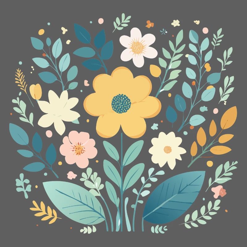 Douce floraison florale pastel - Boho Botanical