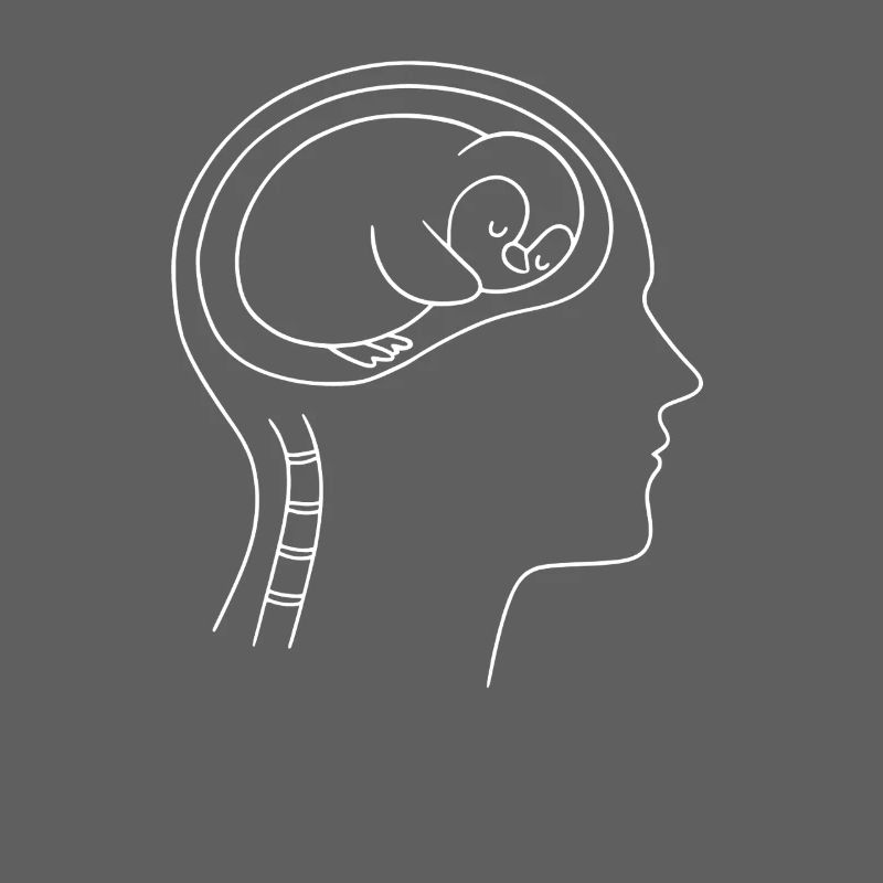 Minimalist Penguin Brain Silhouette
