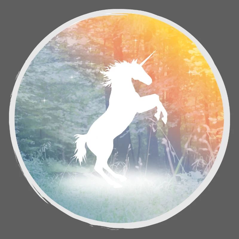 Mystical unicorn in the enchanted forest