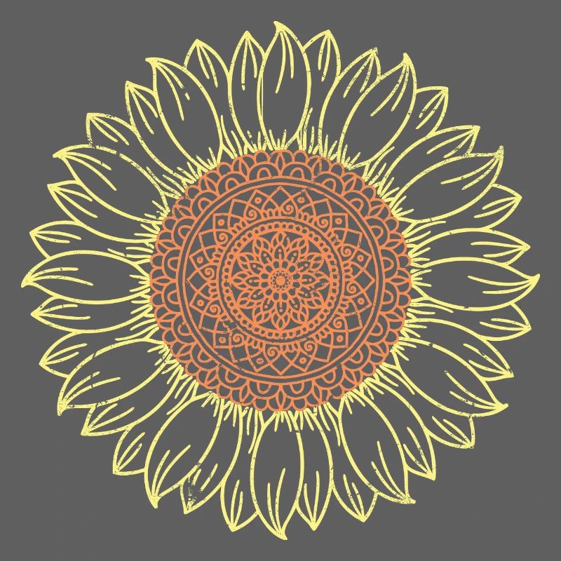 Conception complexe de mandala tournesol