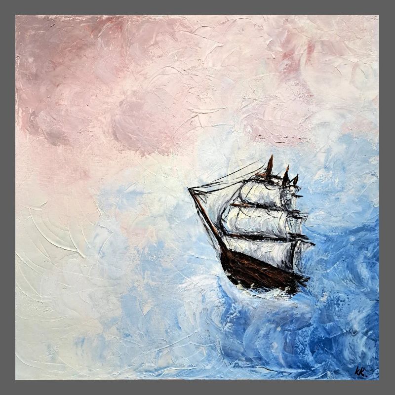 Historic Sailing Ship Against a Cloudy Sky