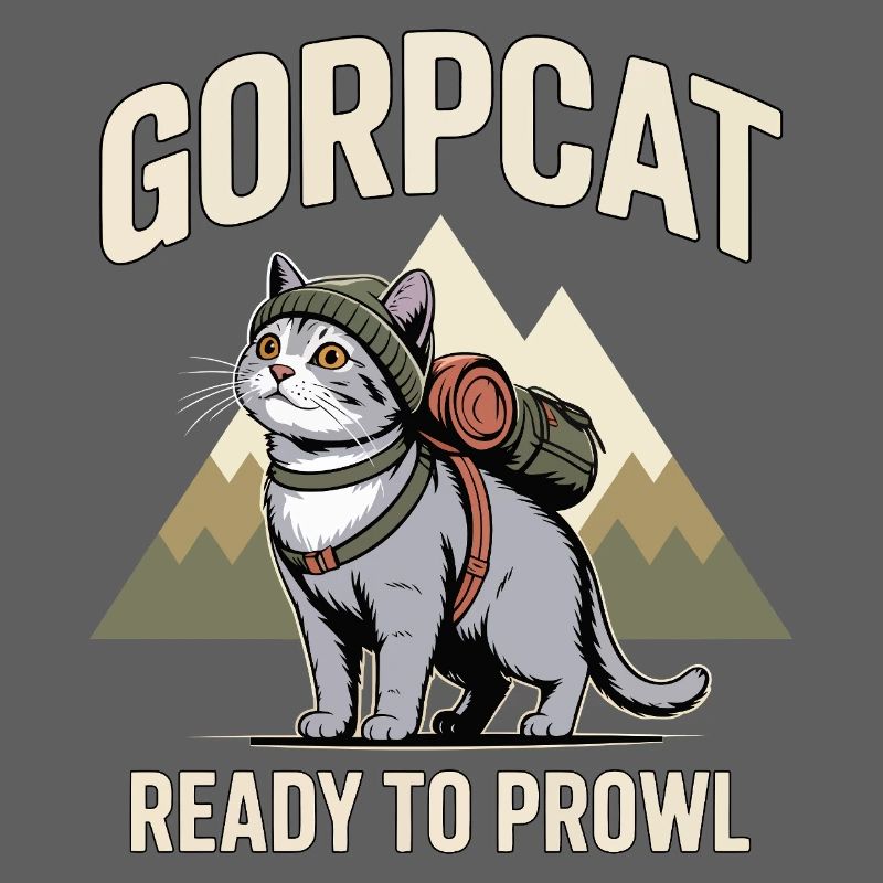 GORPCAT bereit zum Schleichen Wanderkatze