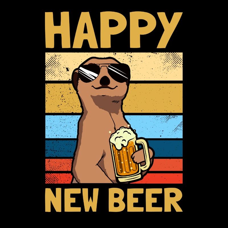 Happy new beer Biertrinker Silvester Bier