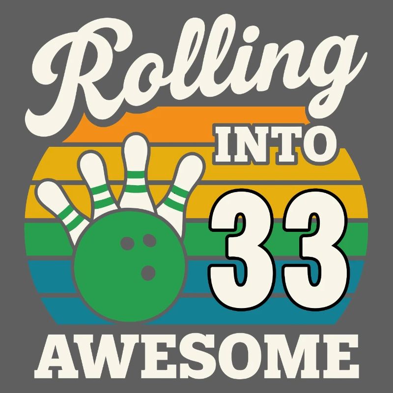 Bowling 33th Birthday Celebration Graphic