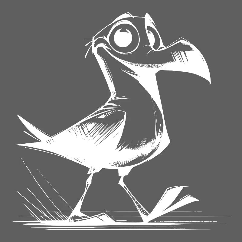 Bird flutterman with seagulls clown DNA