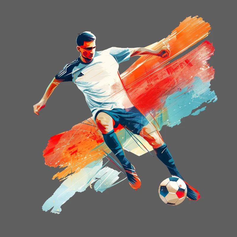 Dynamic soccer player in motion