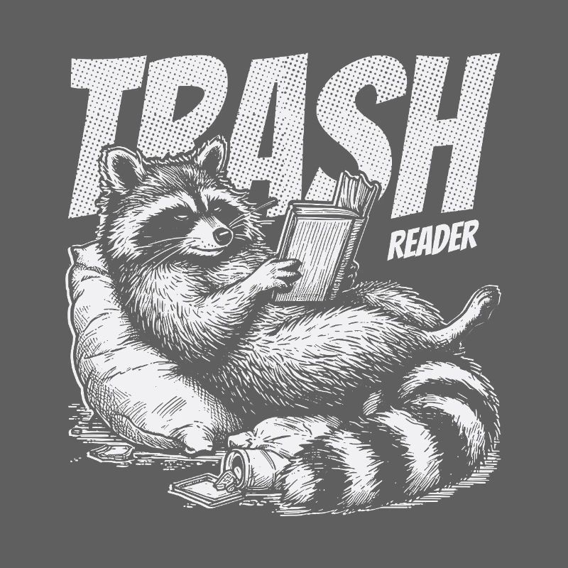 Trash Reader Funny Raccoon Bookworm Retro