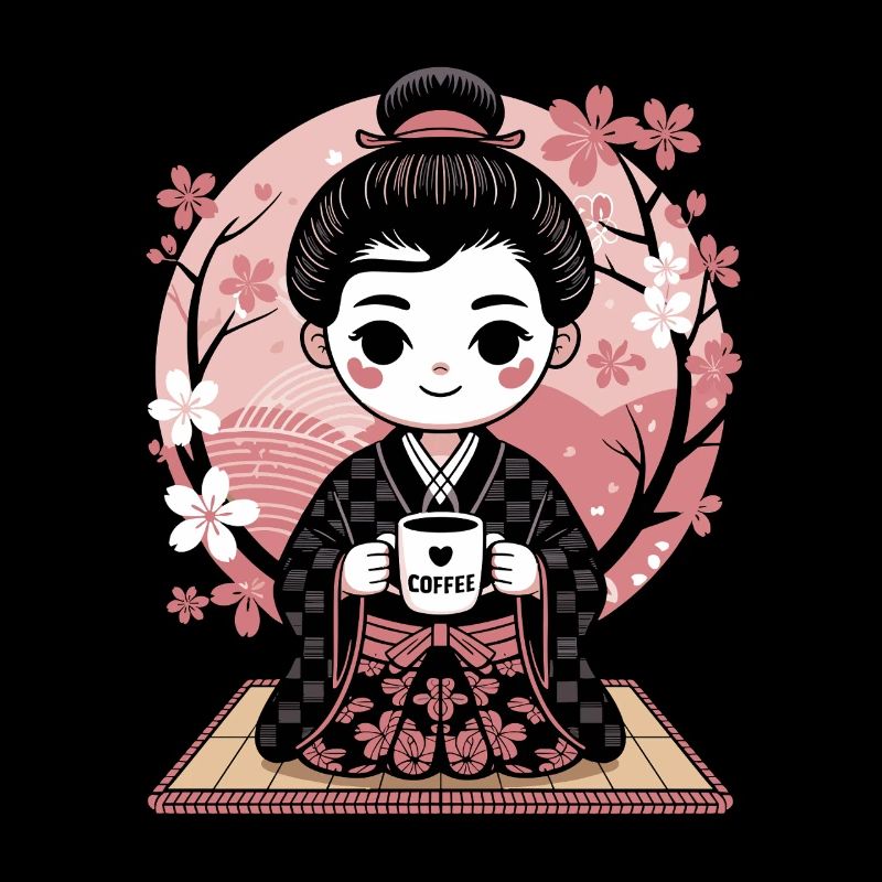 Kaffee und Kirschblüten Harmonie im Kimono