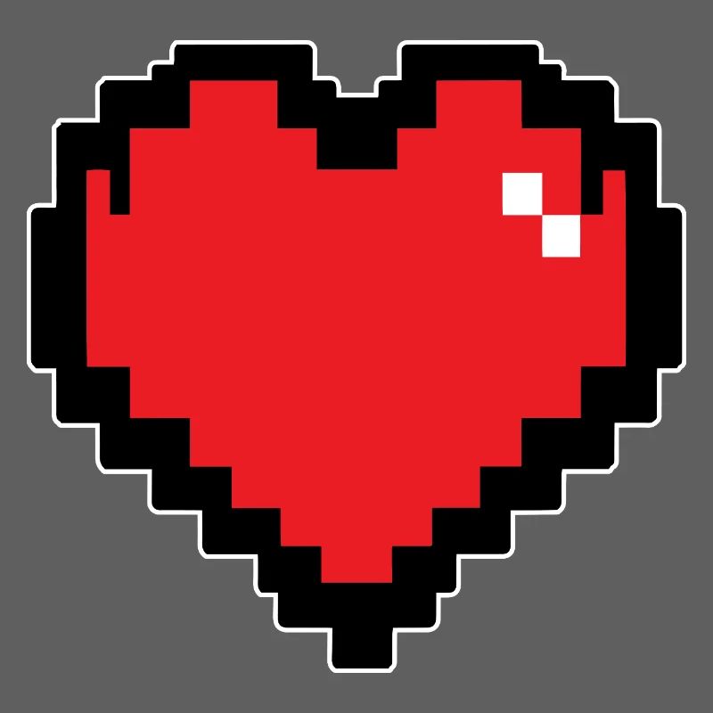 Retro Red Pixel Heart