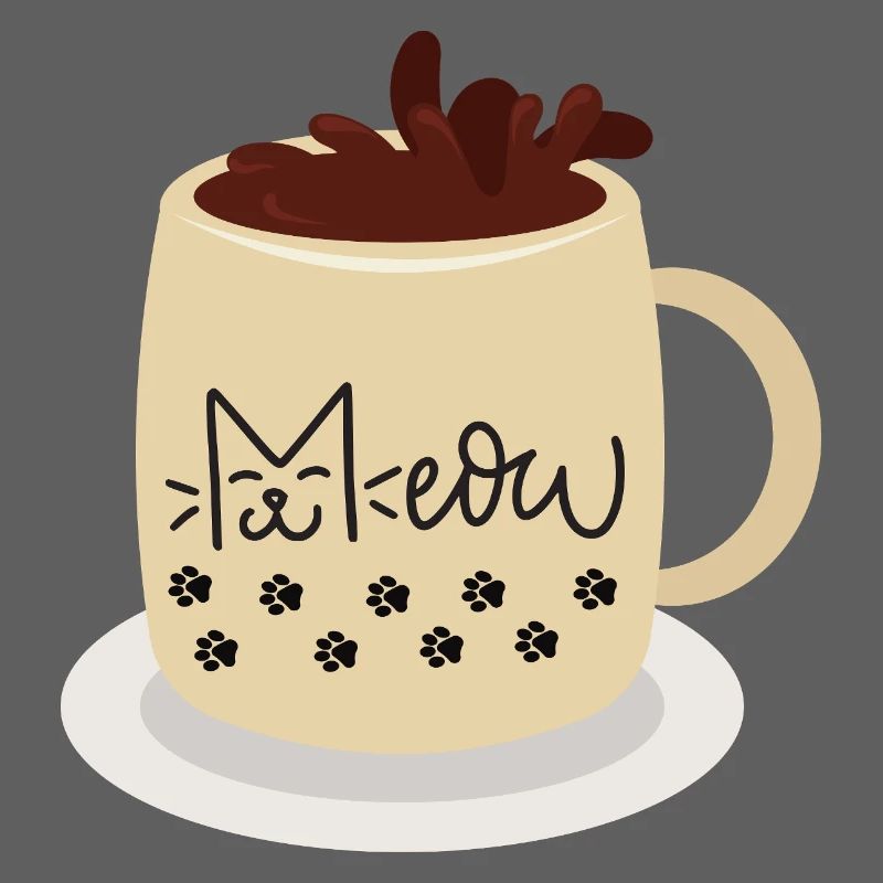 Mug visage de chat avec empreintes de pattes