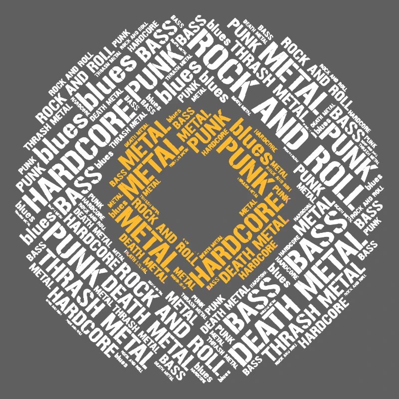 Disque vinyle typographique avec des styles de musique hardcore