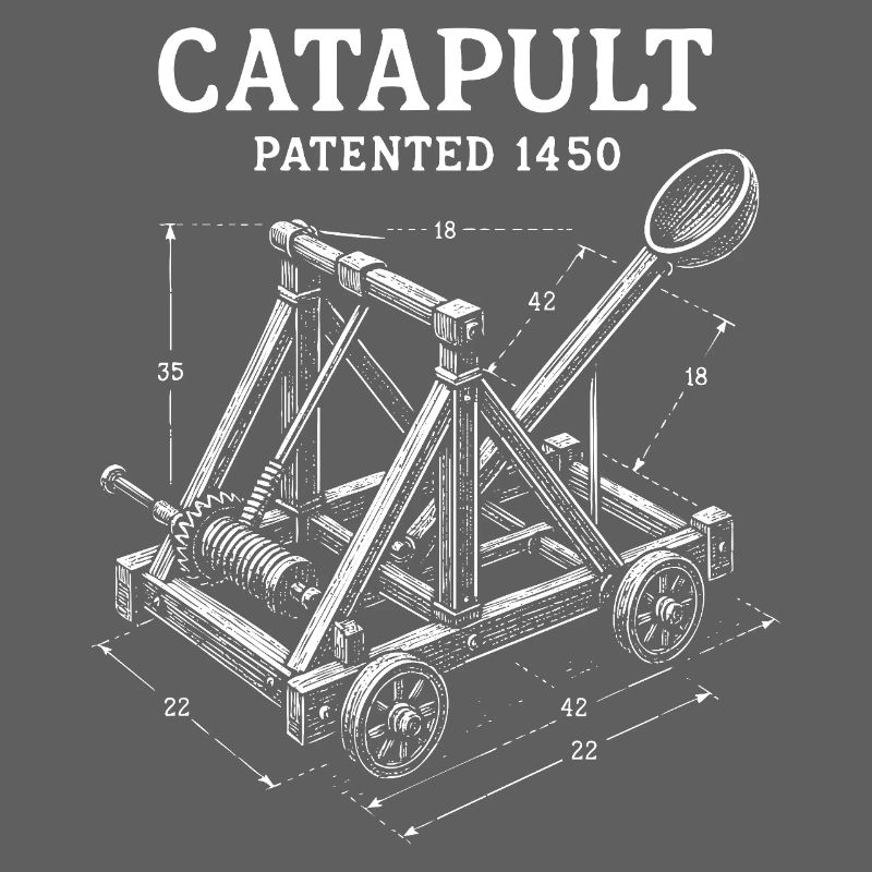 Conception de plan mécanique de catapulte
