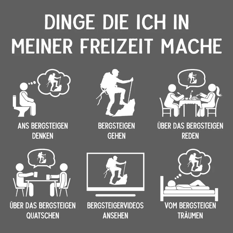 Bergsteiger Bergsteigen Humor Freizeit