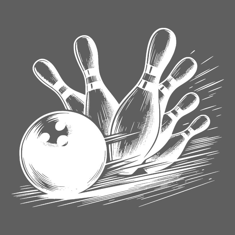 Dynamischer Bowlingkugel Wurf auf Pins