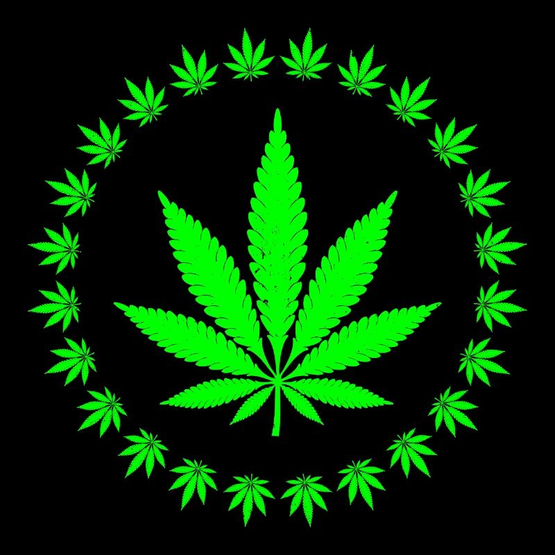 Bague en forme de feuille de cannabis vert vif