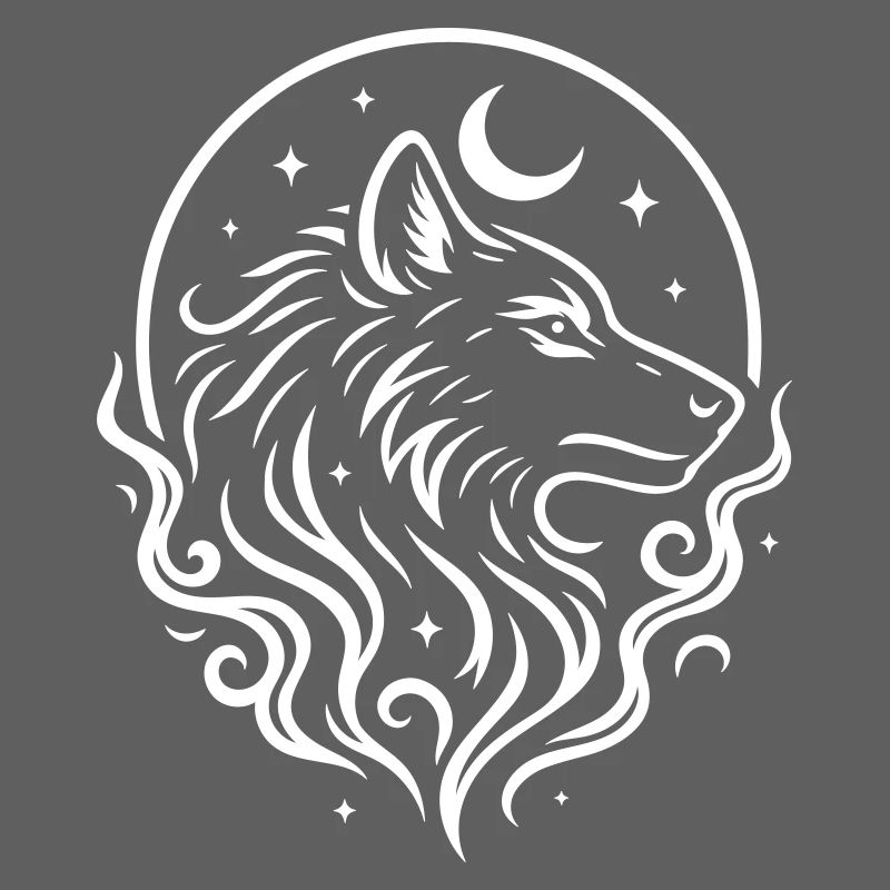 Rauhnächte Mystical Wolf with Moon
