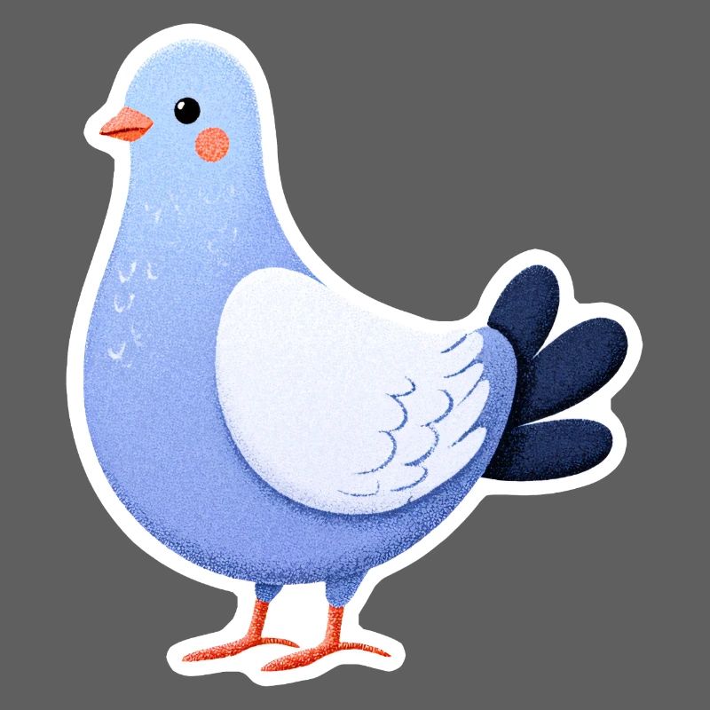 Blue Dove Sticker Illustration