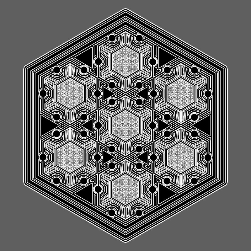 Psytrance Goa Techno Rave Geometry Hexagon Pattern