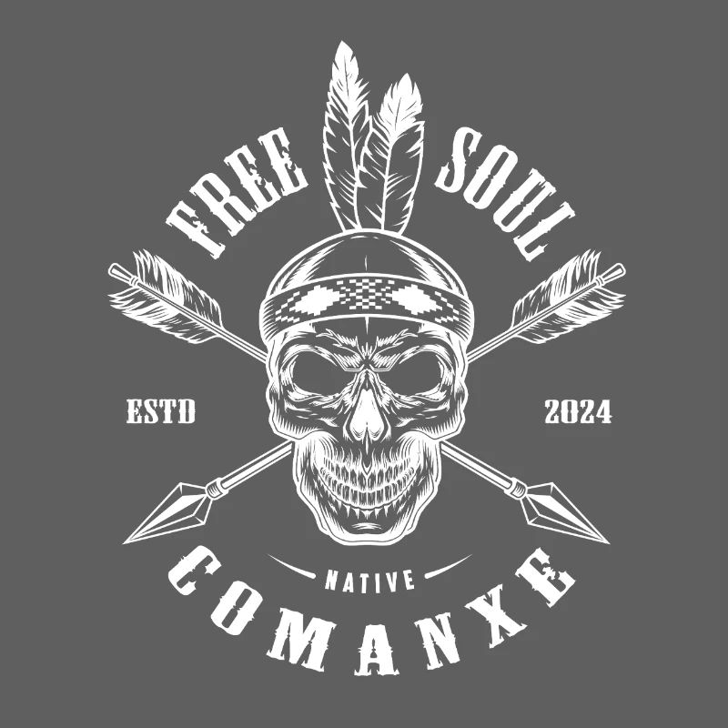 Logo du Crâne punk avec des flèches