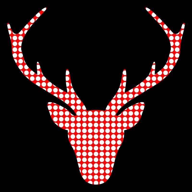 Red deer in dot pattern