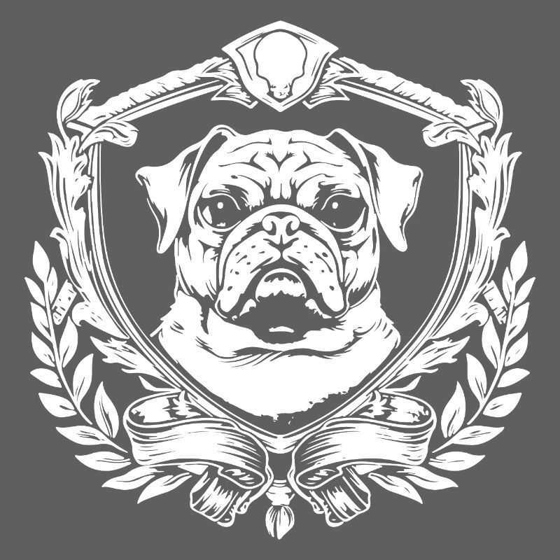 Blason de bouledogue avec laurier