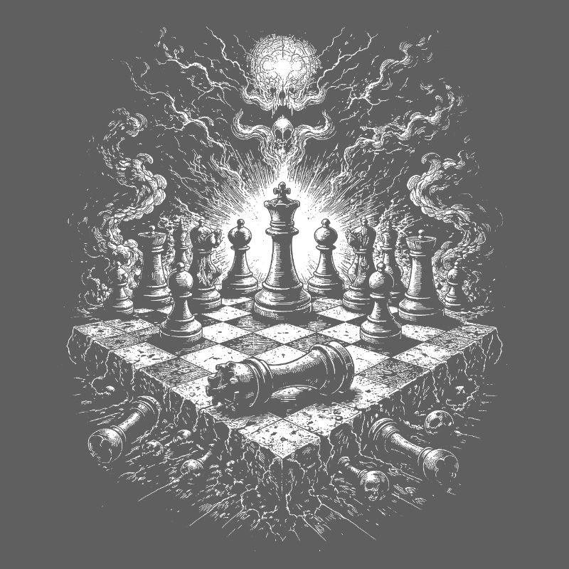 Chess Skull Gothic Board Scene