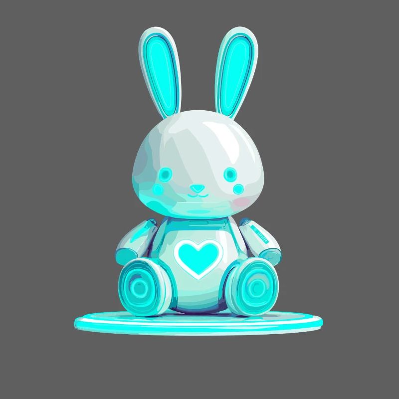 Glowing bunny robot with heart