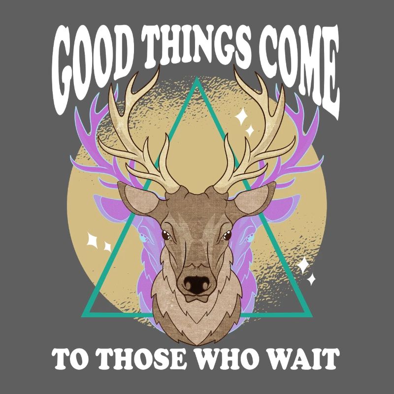 Deer Head Triangle Glow with Text