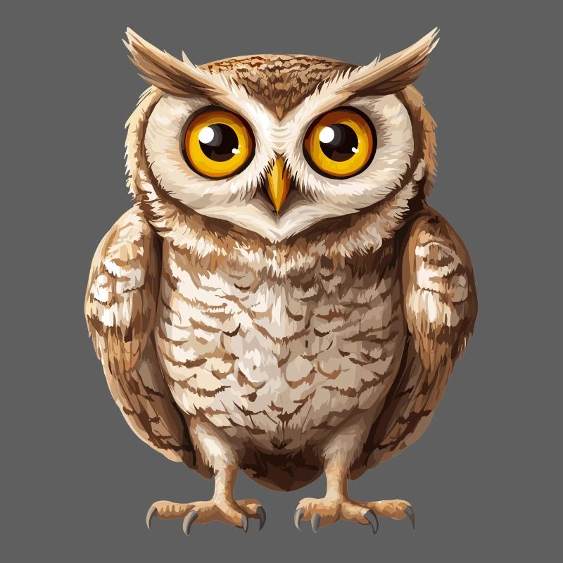 Kuschelige WaldEule mit großen Augen