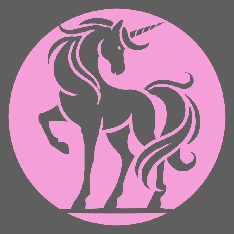 Pink Unicorn Silhouette Circle