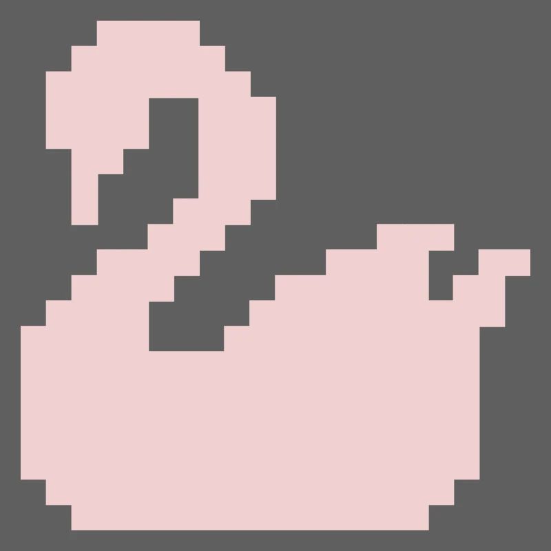 Silhouette rose Pixel Swan