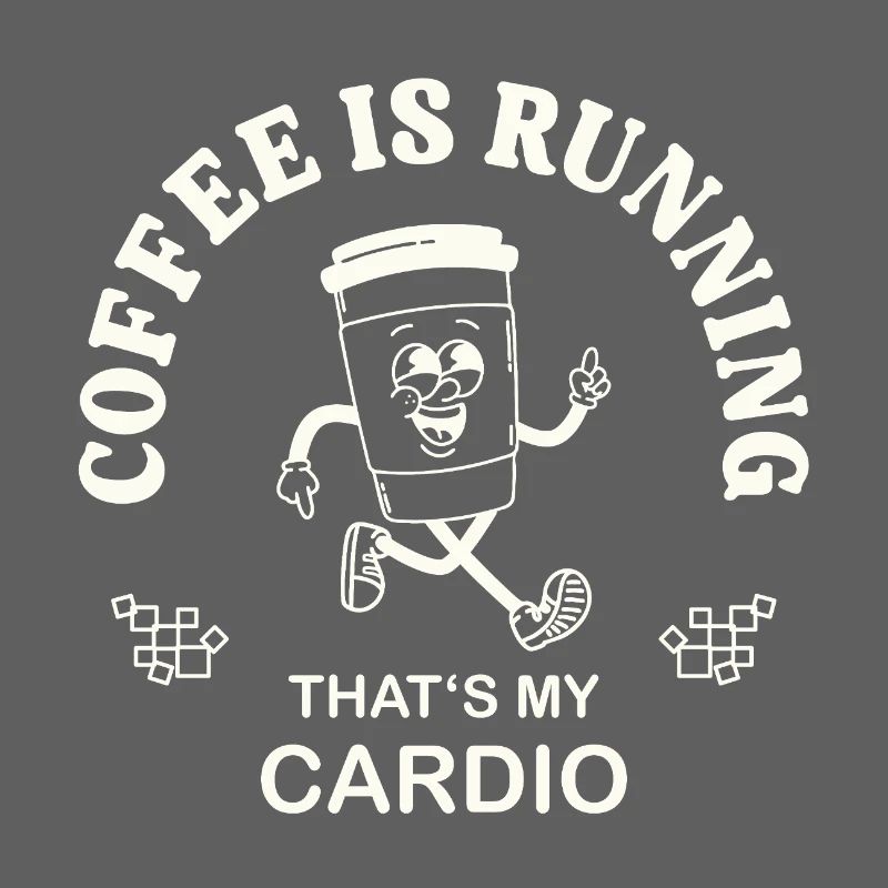 Coffee Is Running – Kaffeetrinker Spruch retro