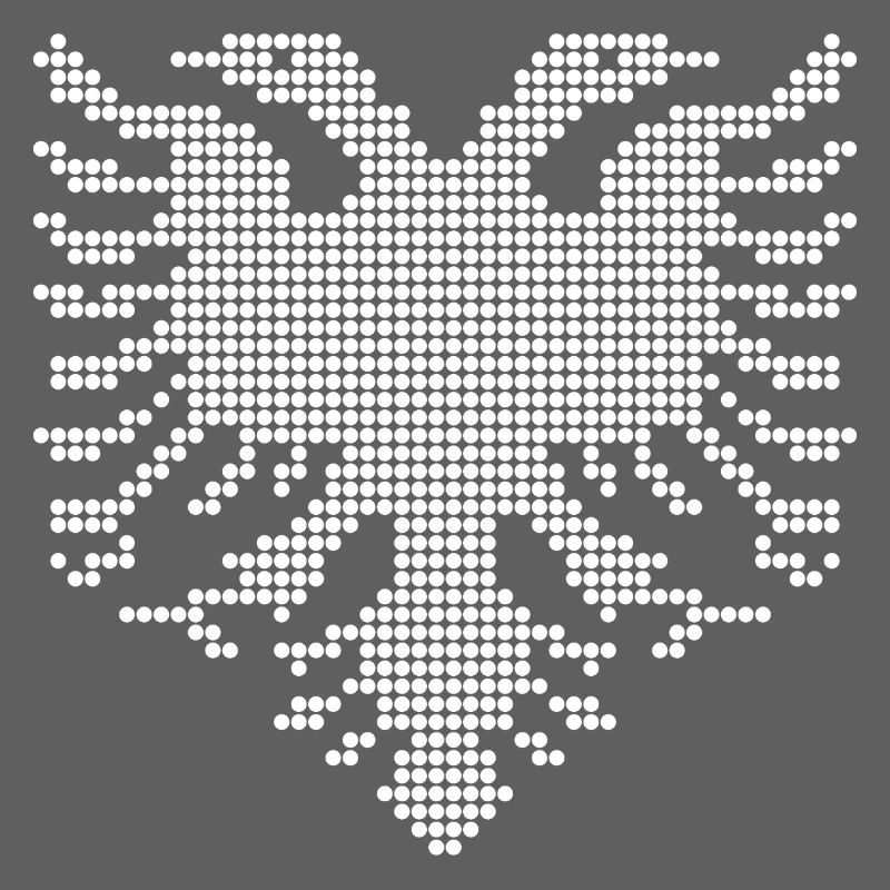 Albanian Double Headed Eagle Dotwork Emblem