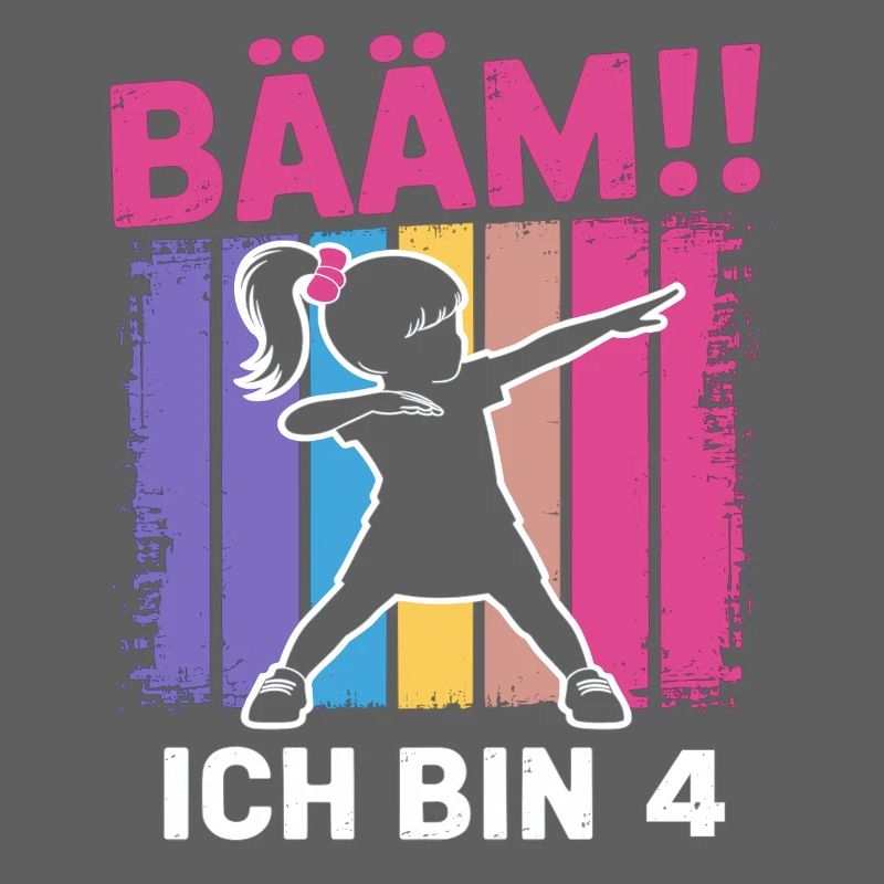 Bääm Ich bin 4 Dabbing Mädchen 4. Geburtstag