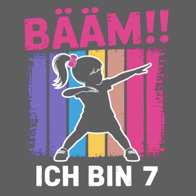 Bääm Ich bin 7 Dabbing Mädchen 7. Geburtstag