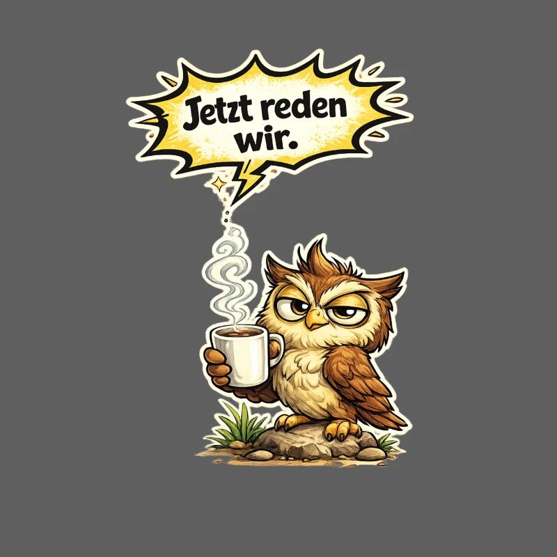 Eule lustiger Spruch Kaffee Geschenk
